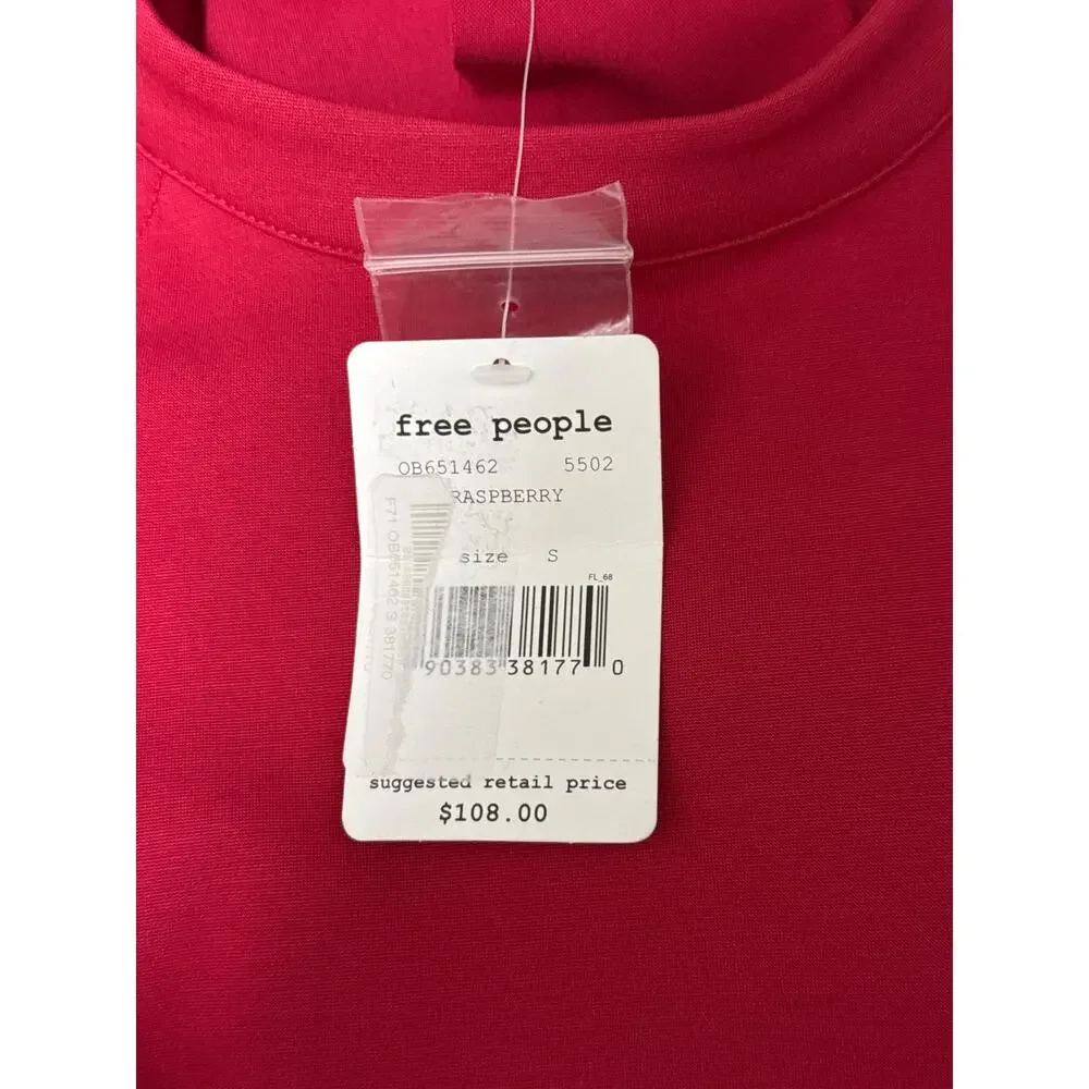 Free People Sweet Talk Ruffle Coquette Mini Dress In Raspberry Size Small - Picture 6 of 7